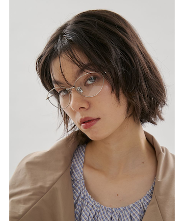 キャットアイメタルフレームメガネ