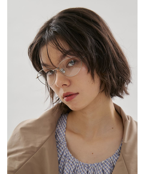 キャットアイメタルフレームメガネ