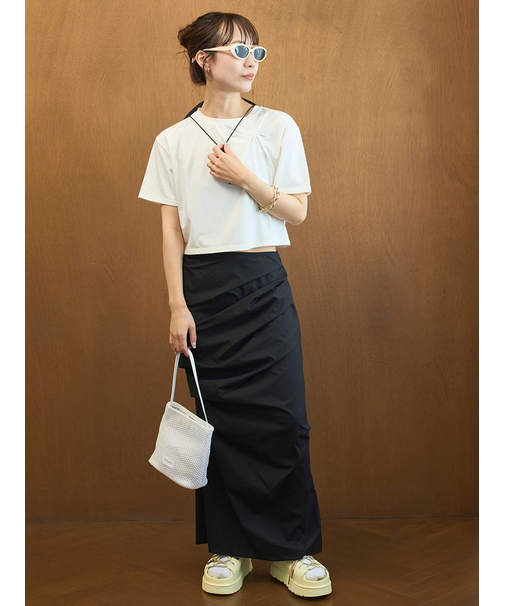 サイドタックナロースカート/撥水【セットアップ対応】