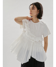 フリルアシンメトリーカットソー