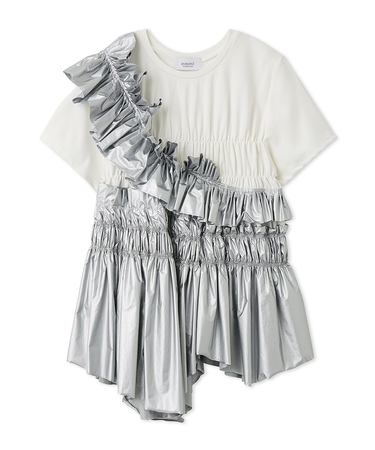 フリルアシンメトリーカットソー