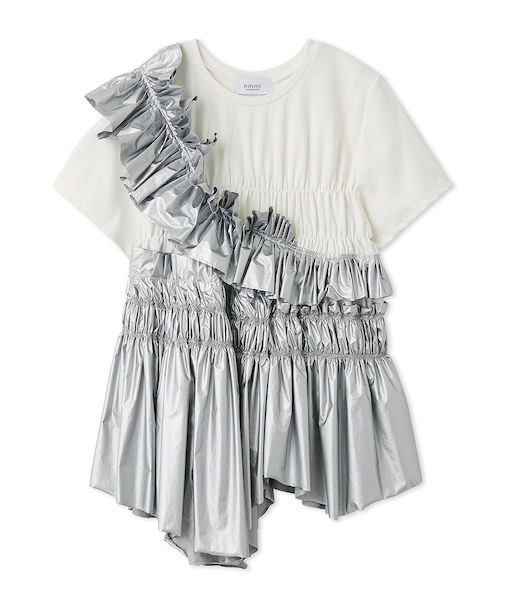 フリルアシンメトリーカットソー