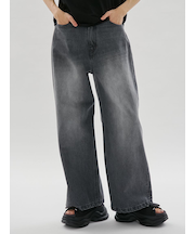 ウエストゴムルーズデニムパンツ