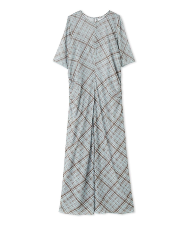 シアーメッシュチェックワンピース