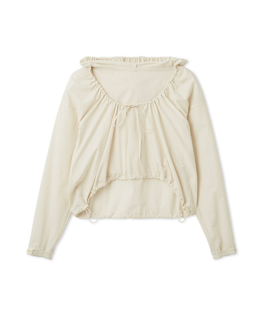 【Movique】ギャザーショートフーディー/撥水/UVカット/接触冷感