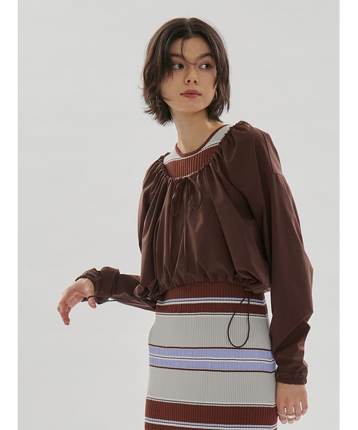 【Movique】ギャザーショートフーディー/撥水/UVカット/接触冷感