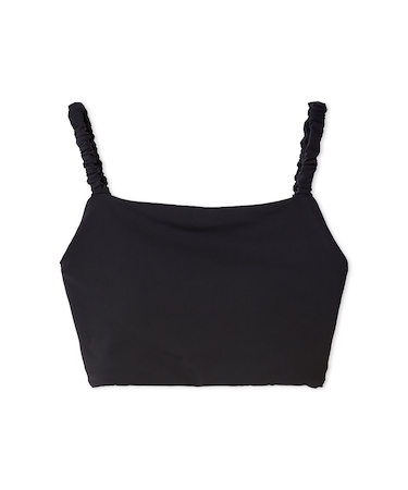 【Sustainaretch】ギャザーショルダーブラトップ/UVカット/接触冷感