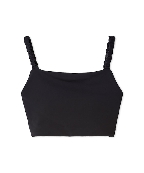 【Sustainaretch】ギャザーショルダーブラトップ/UVカット/接触冷感