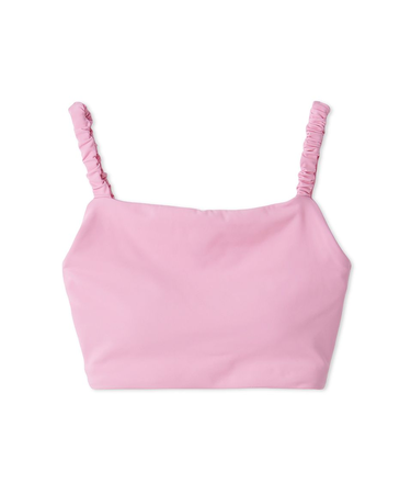 【Sustainaretch】ギャザーショルダーブラトップ/UVカット/接触冷感