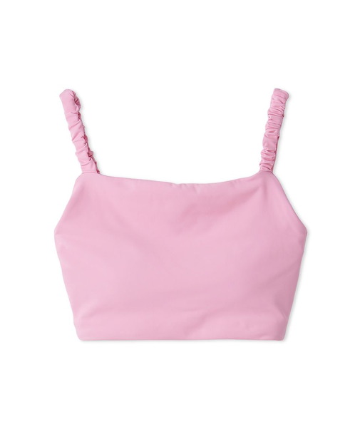 【Sustainaretch】ギャザーショルダーブラトップ/UVカット/接触冷感