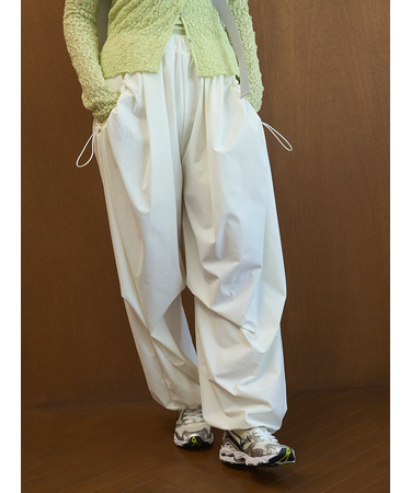 eco ボリュームパラシュートパンツ/撥水/UVカット/接触冷感