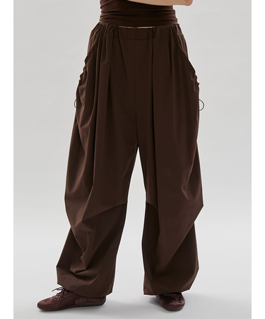 eco ボリュームパラシュートパンツ/撥水/UVカット/接触冷感