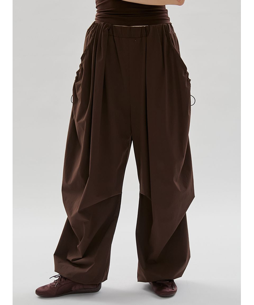 eco ボリュームパラシュートパンツ/撥水/UVカット/接触冷感