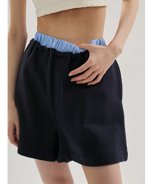 【em】レイヤードライクスウェットショートパンツ【セットアップ対応】