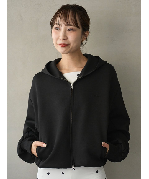 eco emmiロゴジップアップフーディー/UVカット