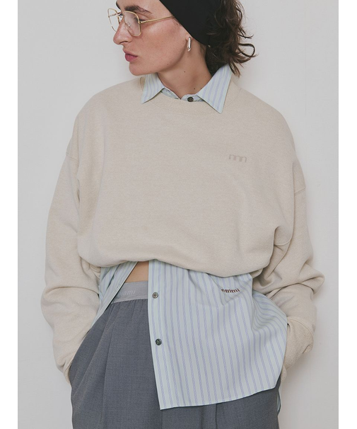 ラメ裏毛クロップドプルオーバー