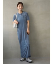 ベロアTシャツ×ホルターネックワンピースセット