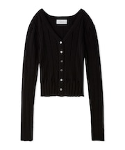 Vネックリブニットカーディガン