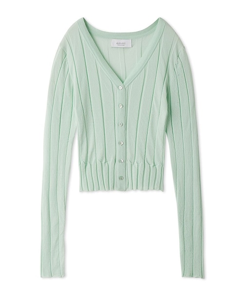 Vネックリブニットカーディガン