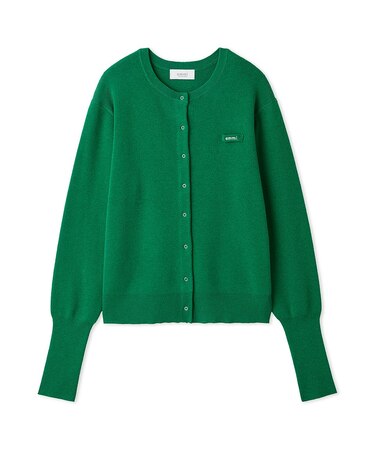 【ONLINE限定カラーあり】emmiロゴクルーネックニットカーディガン