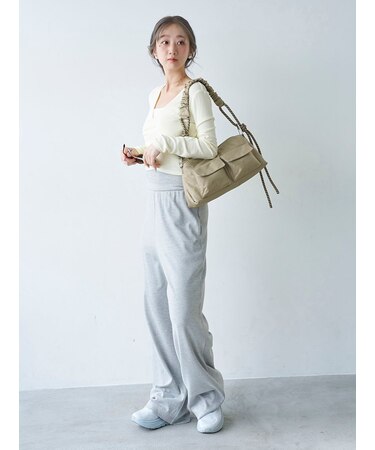 【ONLINE限定カラーあり】ギャザーショルダーコードバッグ