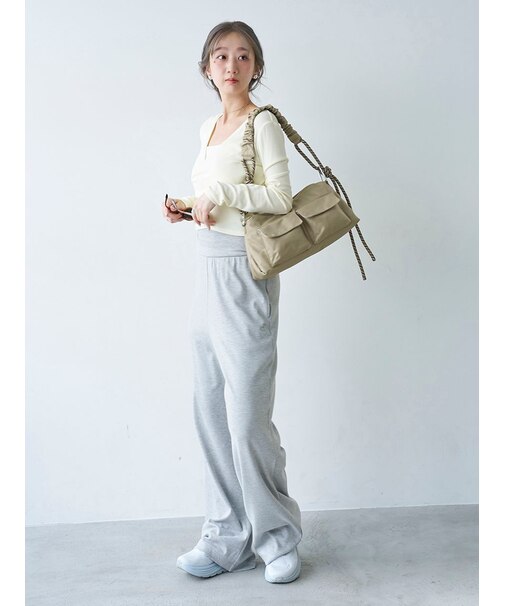 【ONLINE限定カラーあり】ギャザーショルダーコードバッグ