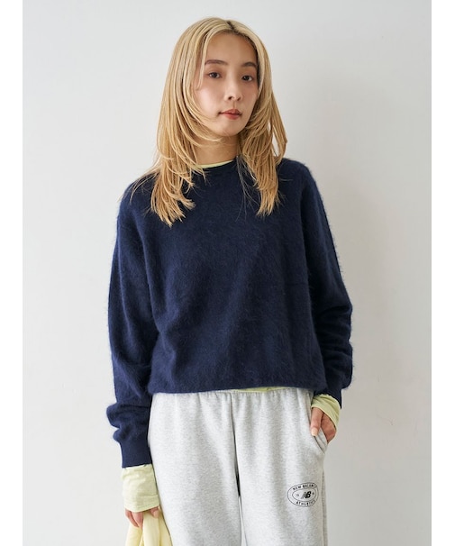 ウール混ミンク加工ニット