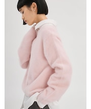 フォックスカシミヤボートネックニット