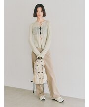 【ONLINE限定カラーあり】2way透かし編みモヘヤニットカーディガン