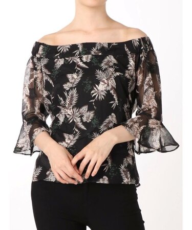 ジャガードリゾートフラワートップス