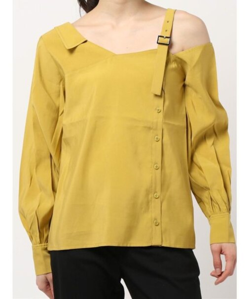 アシンメトリーベルトストラップトップス