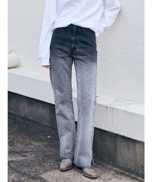 グラデーションジャストウエストジーンズ