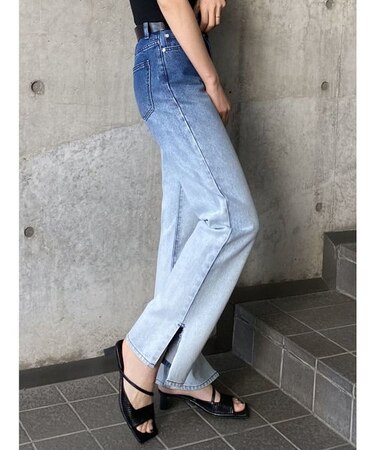 グラデーションジャストウエストジーンズ