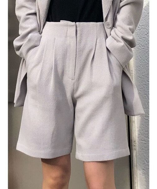 ハイウェストハーフパンツ