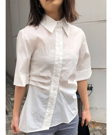 アシンメトリーロングフィットシャツ