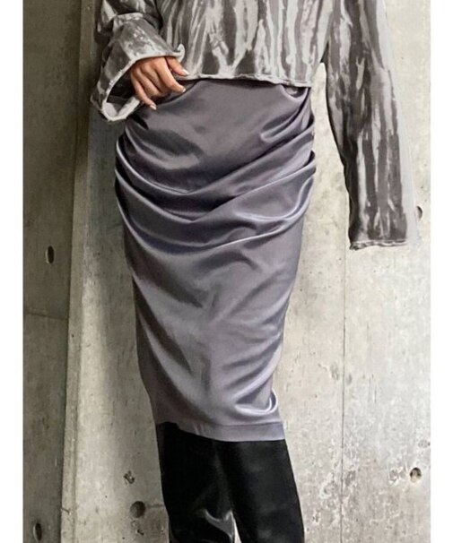 サイドギャザーフレアスカート