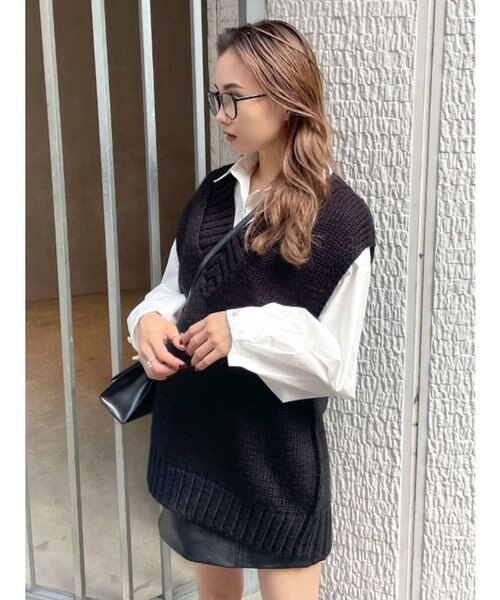 オーバーサイズニットベスト｜エモダの通販｜&mall（アンド