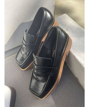 ウッドローファーシューズ