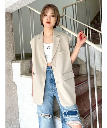 【セットアップ着用可】オーバーシェイプベスト