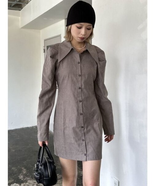 ビッグカラーシャツワンピース