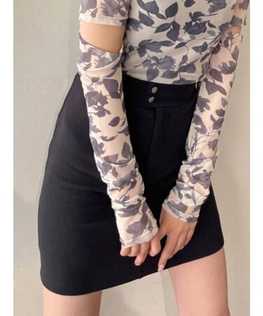 ハイウエストダブルボタンスカート