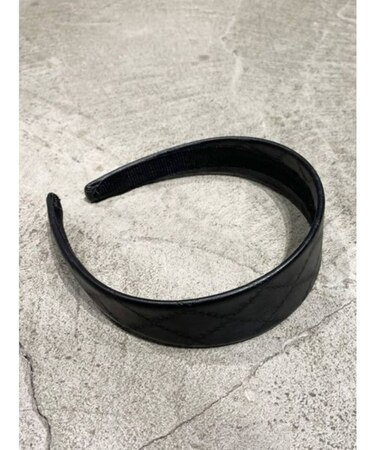 フェイクレザーキルティングヘアバンド