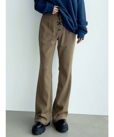 レースアップフレアパンツ