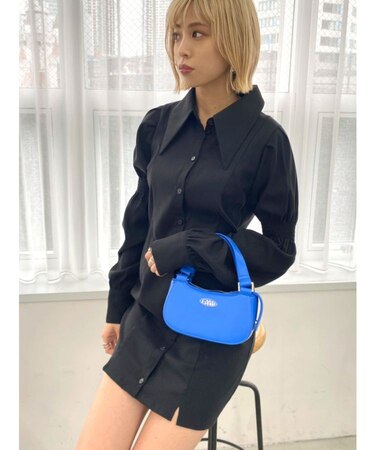 ダブルスリットシャーリングワンピース