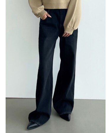 ルーズワイドハイウエストジーンズ