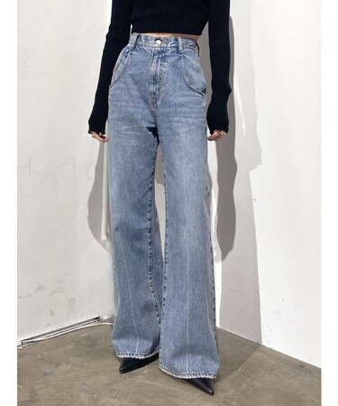 ルーズワイドハイウエストジーンズ