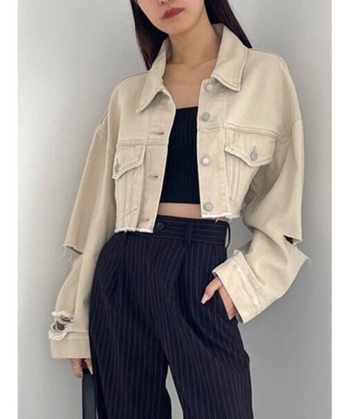 スリットスリーブデニムジャケット