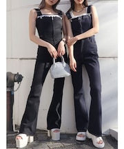 デニムフレアサロペット