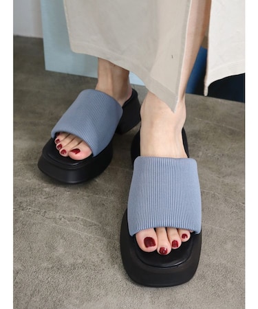 ニットワイドバンドサンダル