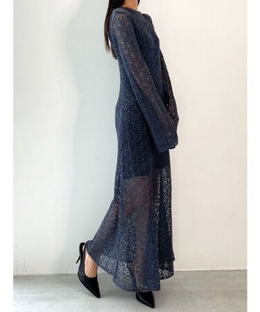 クロシェマキシニットワンピース